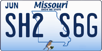 MO license plate SH2S6G