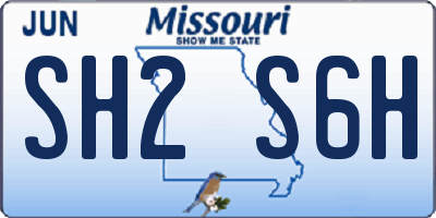 MO license plate SH2S6H