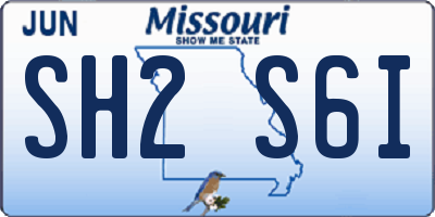 MO license plate SH2S6I