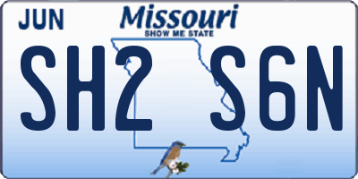 MO license plate SH2S6N
