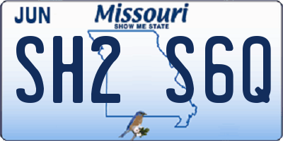 MO license plate SH2S6Q