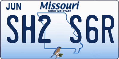 MO license plate SH2S6R