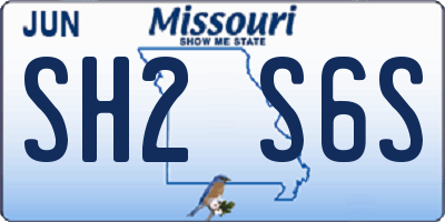 MO license plate SH2S6S