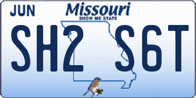 MO license plate SH2S6T