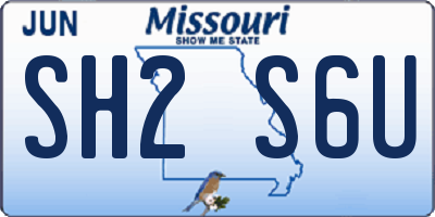 MO license plate SH2S6U