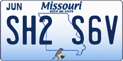 MO license plate SH2S6V