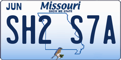 MO license plate SH2S7A