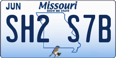 MO license plate SH2S7B