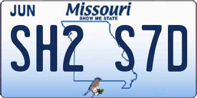 MO license plate SH2S7D