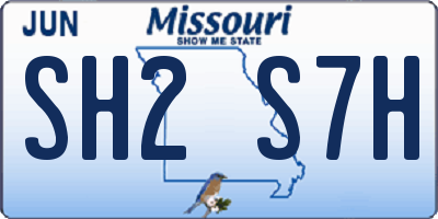 MO license plate SH2S7H