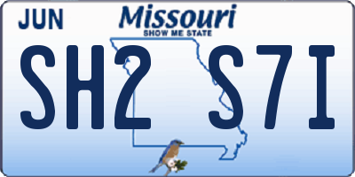 MO license plate SH2S7I