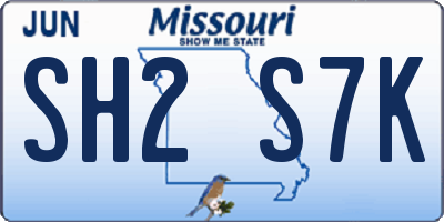 MO license plate SH2S7K