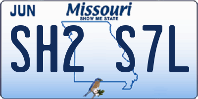 MO license plate SH2S7L