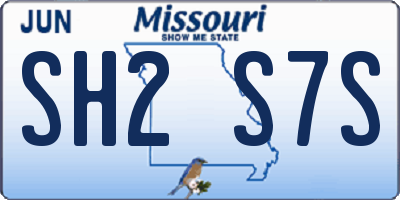 MO license plate SH2S7S