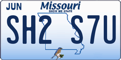 MO license plate SH2S7U