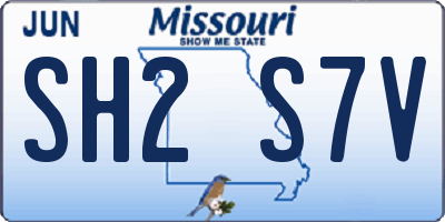 MO license plate SH2S7V