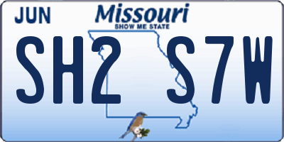 MO license plate SH2S7W