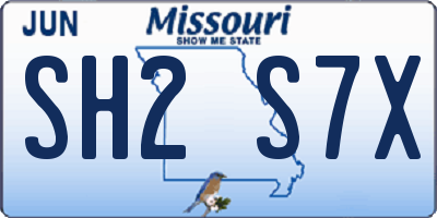MO license plate SH2S7X