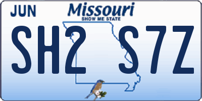 MO license plate SH2S7Z