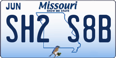 MO license plate SH2S8B