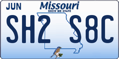 MO license plate SH2S8C