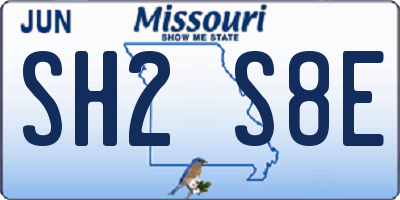 MO license plate SH2S8E