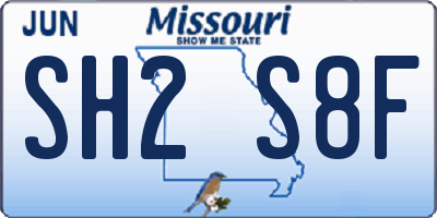 MO license plate SH2S8F