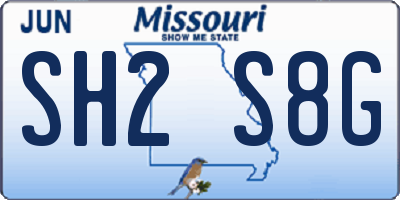 MO license plate SH2S8G