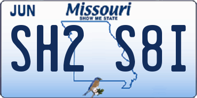 MO license plate SH2S8I