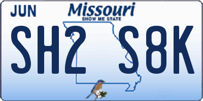 MO license plate SH2S8K