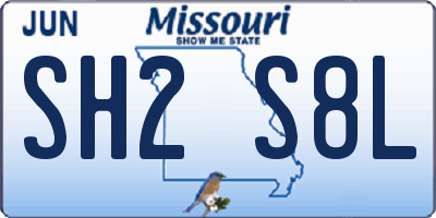 MO license plate SH2S8L