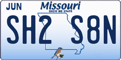 MO license plate SH2S8N