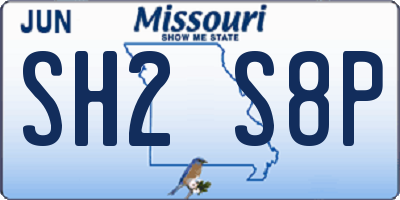 MO license plate SH2S8P