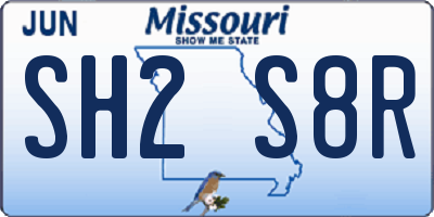 MO license plate SH2S8R