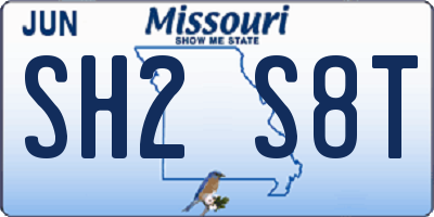 MO license plate SH2S8T