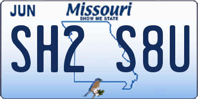MO license plate SH2S8U