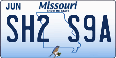 MO license plate SH2S9A