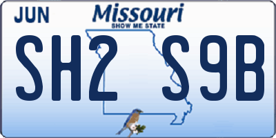 MO license plate SH2S9B