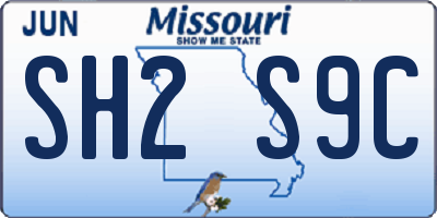 MO license plate SH2S9C