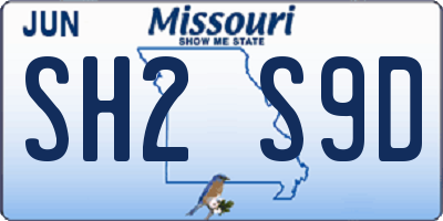 MO license plate SH2S9D