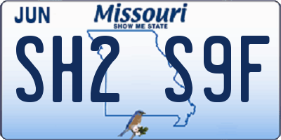 MO license plate SH2S9F