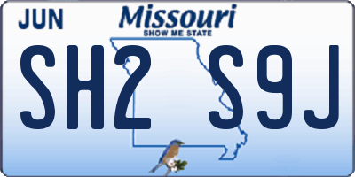 MO license plate SH2S9J