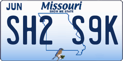 MO license plate SH2S9K