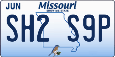 MO license plate SH2S9P