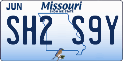 MO license plate SH2S9Y