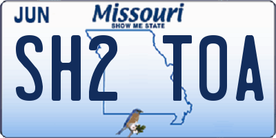 MO license plate SH2T0A
