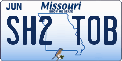 MO license plate SH2T0B