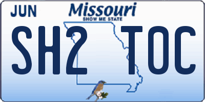 MO license plate SH2T0C