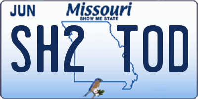 MO license plate SH2T0D