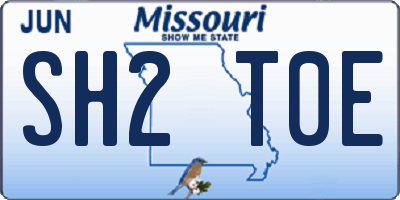 MO license plate SH2T0E